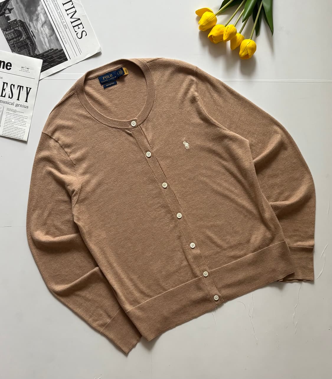 Polo 폴로랄프로렌 QR 베이지 가디건 상품이미지1