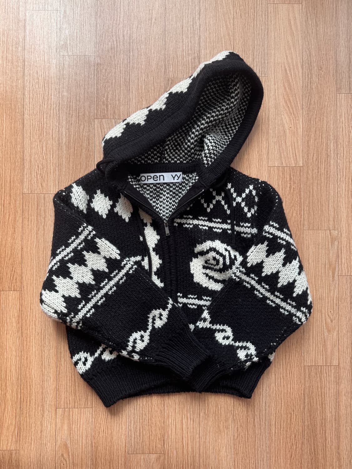 OPEN YY JACQUARD KNIT JACKET 상품이미지1