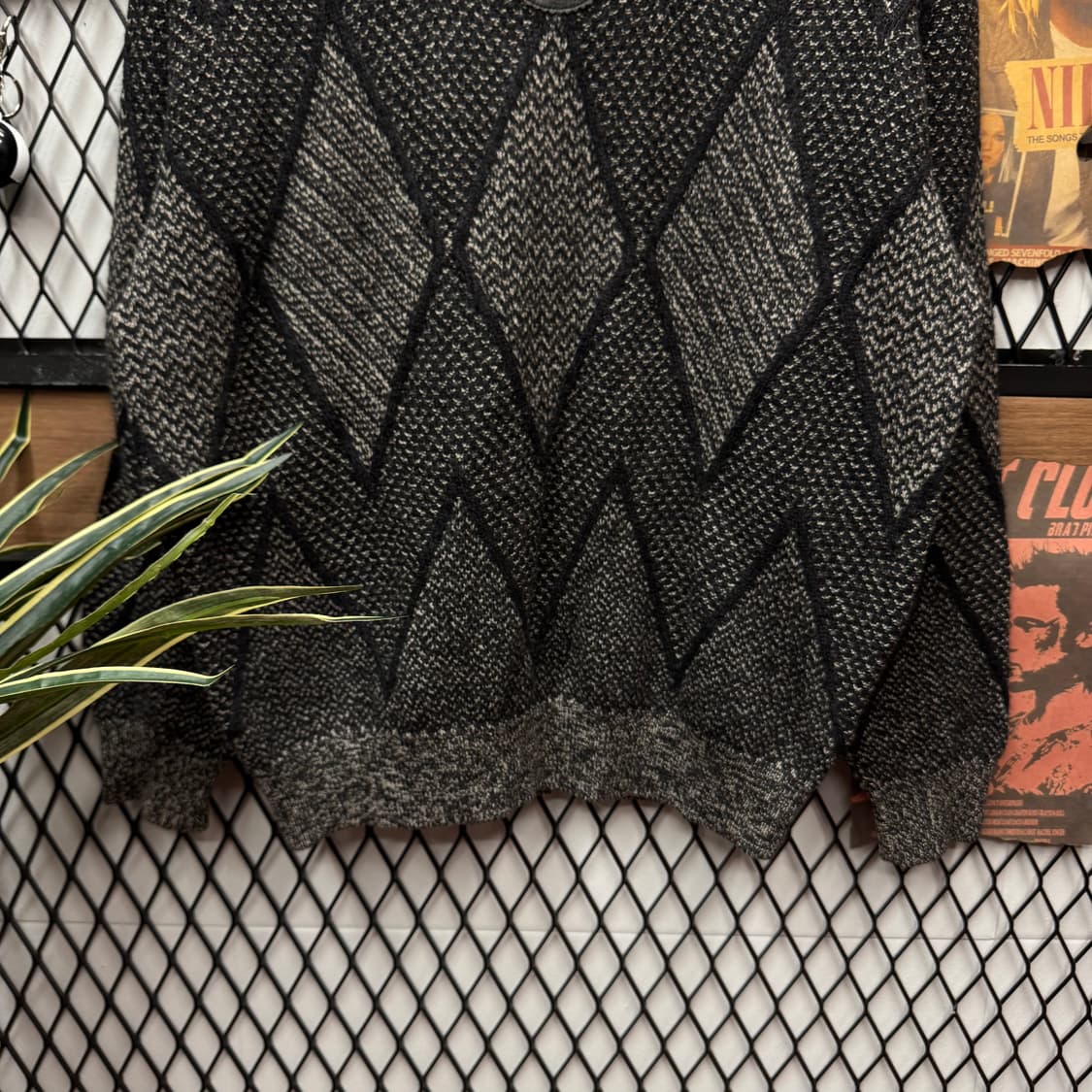 90s 잔프랑코 페레 스웨터 다이아 패턴 울 캐시미어 니트 상품이미지4
