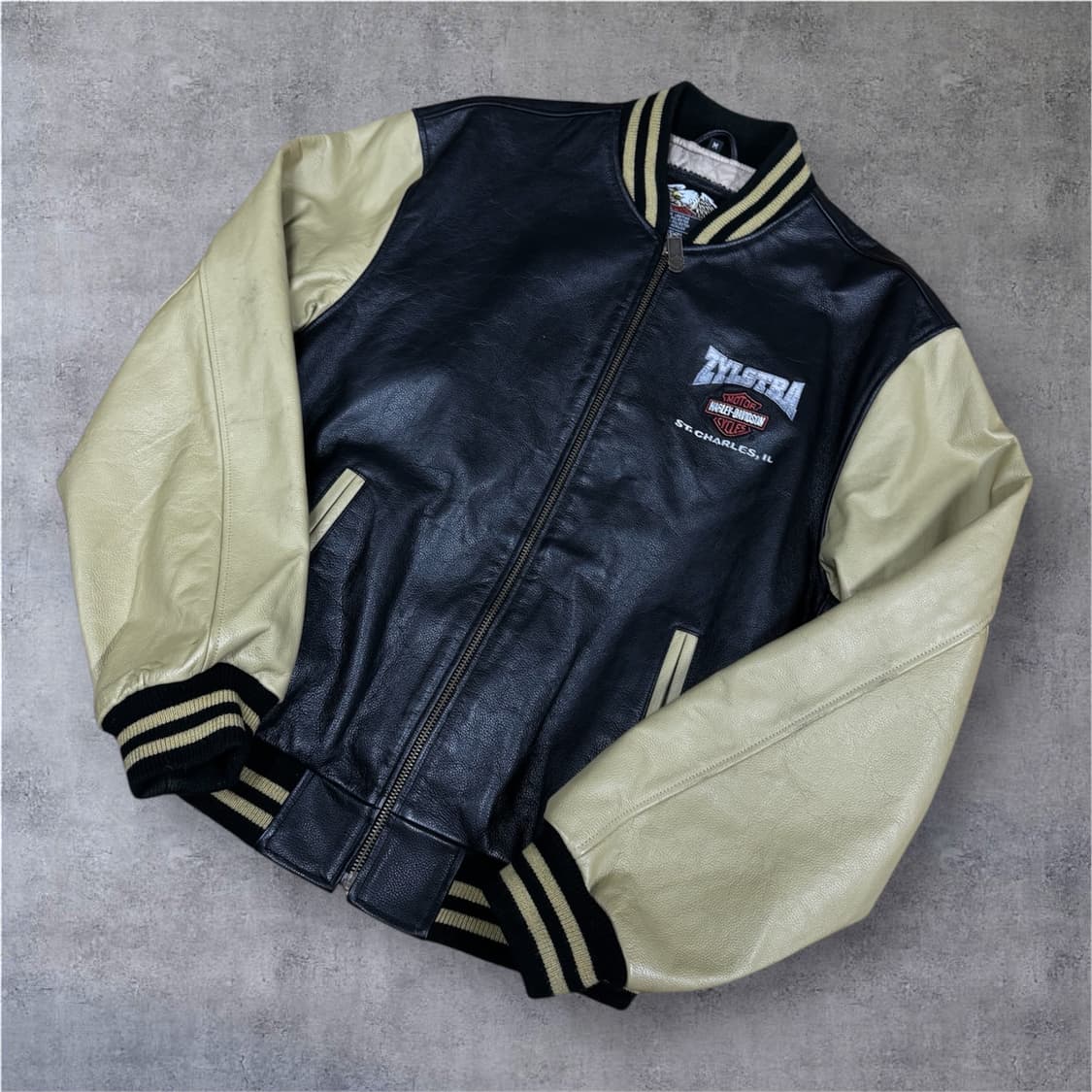 할리데이비슨 레더 바시티 자켓 M 상품이미지2