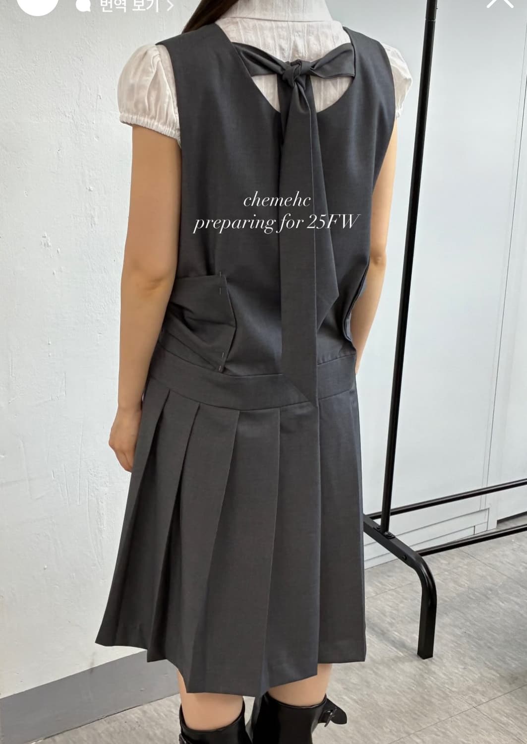 체메씨 플리츠원피스 차콜 판매해요 상품이미지2
