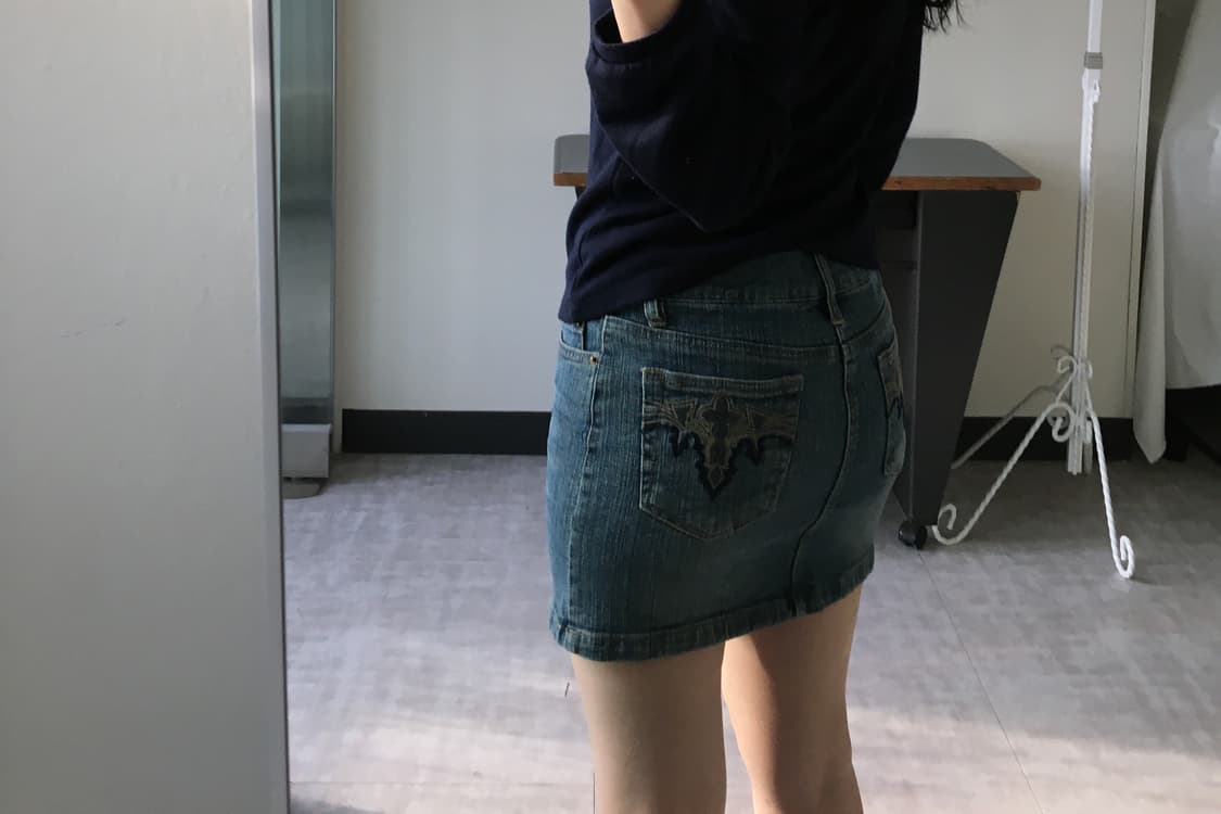 western denim mini skirt 상품이미지3