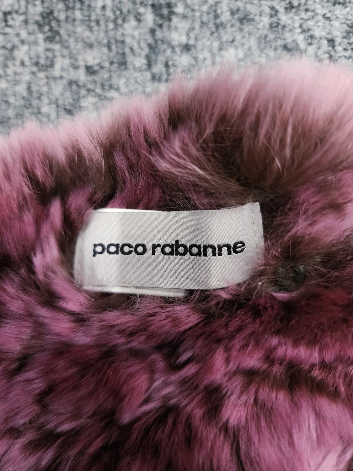 파코라반 빈티지 로즈 렉스 토끼털 퍼 머플러 목도리 상품이미지4