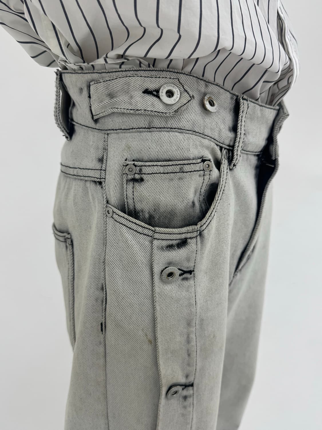 펑첸왕 사이드 버튼 데님 팬츠 상품이미지3