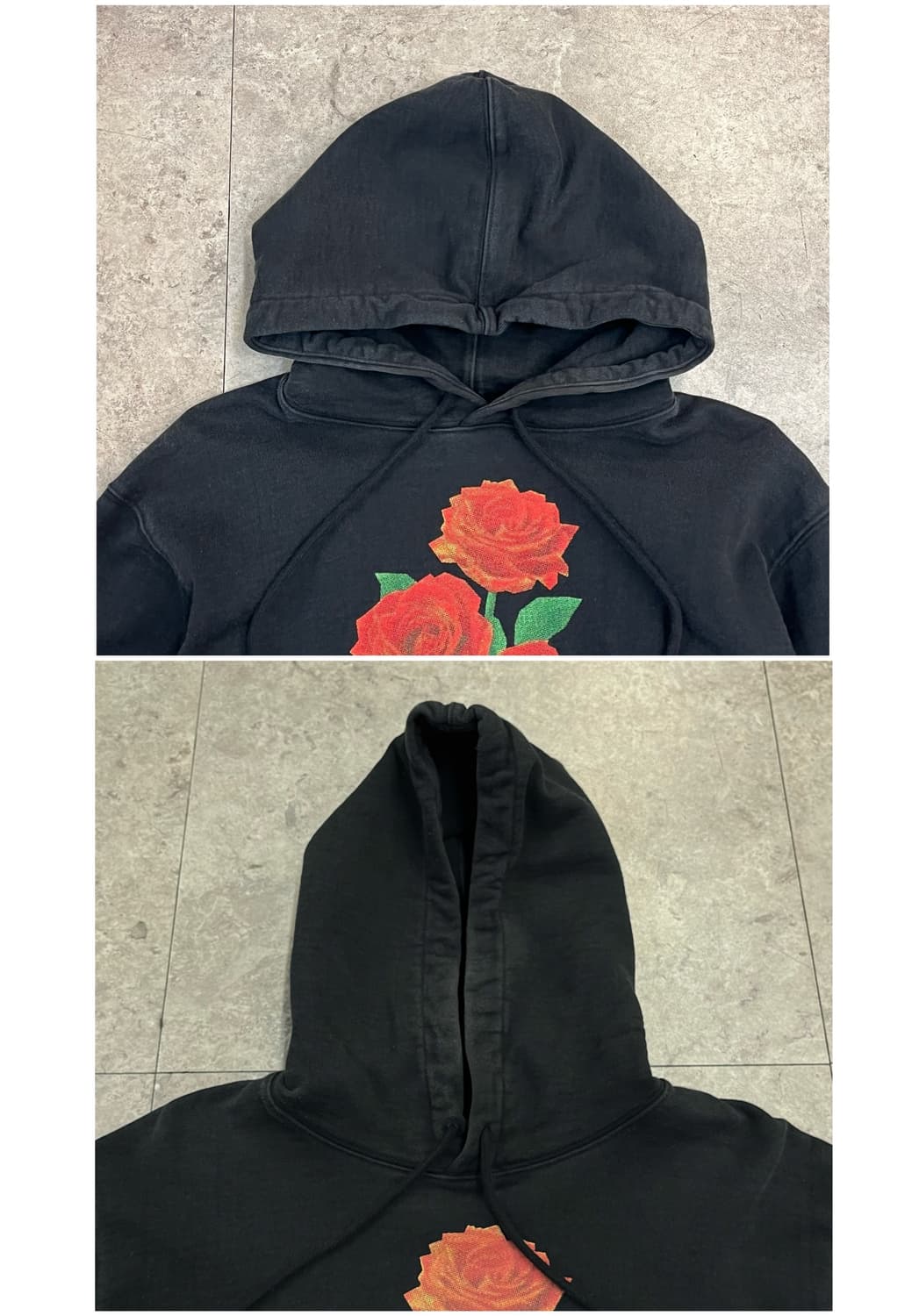 디스이즈네버뎃 기모 장미 스웻 후드티 블랙 M #csz2268 상품이미지5