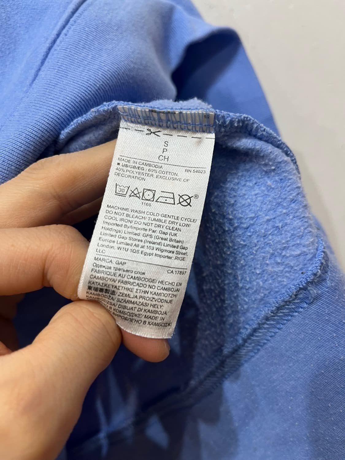 GAP 갭 스카이블루 후드 S 상품이미지4