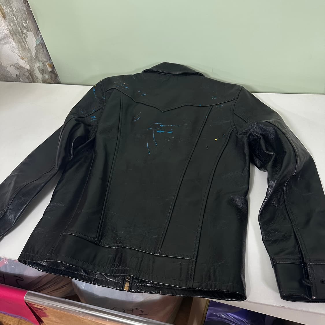 95 L 칼리 블랙 홀스가죽 말가죽 유광 가죽자켓 상품이미지5