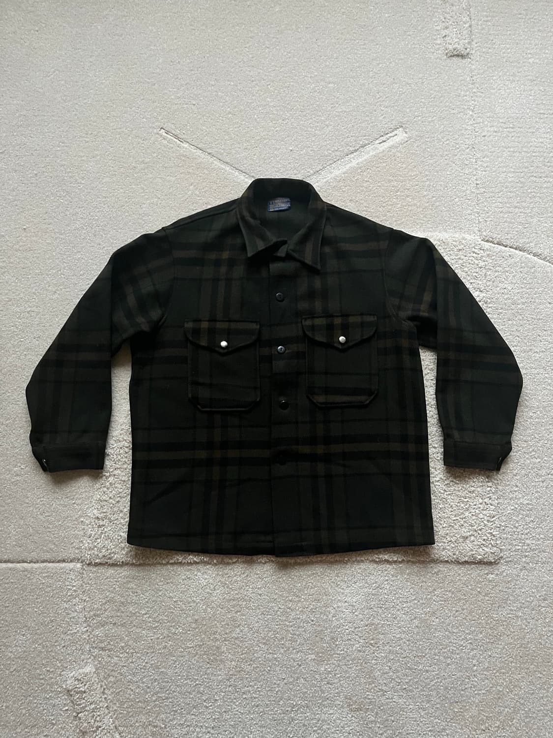 80s 펜들턴 다크 플래드 버진 울 CPO 자켓 (103-105) 상품이미지2
