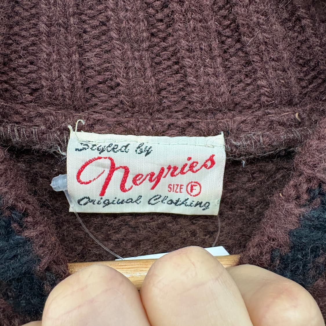 Norwich 니트 야구 점퍼 브라운 남L 상품이미지4