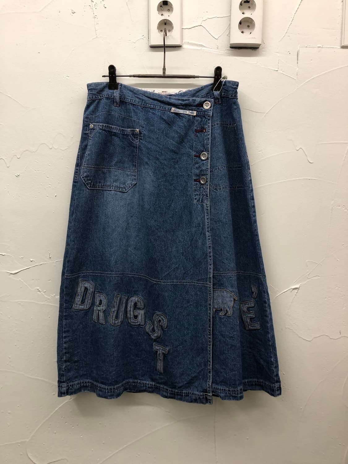 drugstore 데님 자수 스커트 상품이미지1