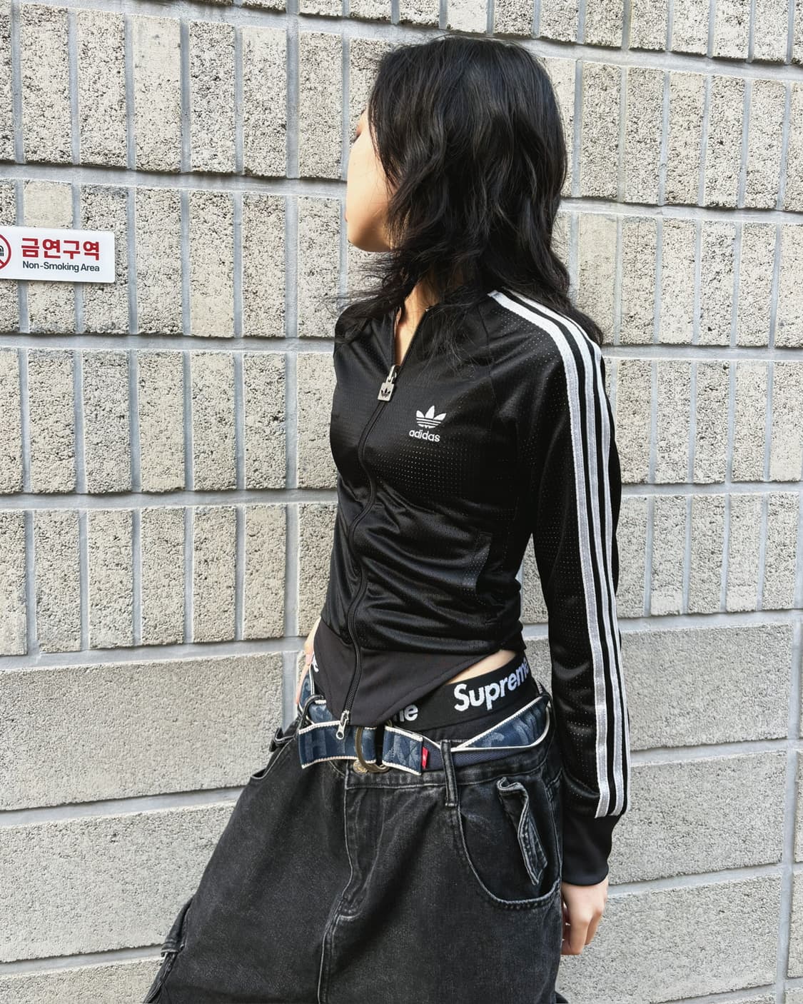 아디다스 양면 바디수트 실루엣 집업 상품이미지2