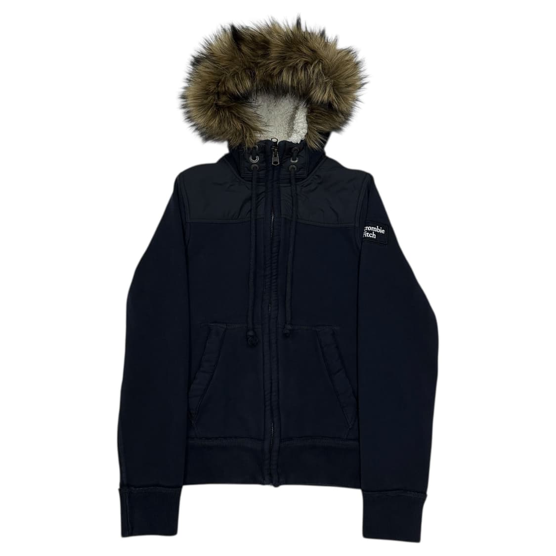 아베크롬비 빈티지 울프죠 퍼 Y2K 후드집업 자켓 네이비 S 상품이미지1