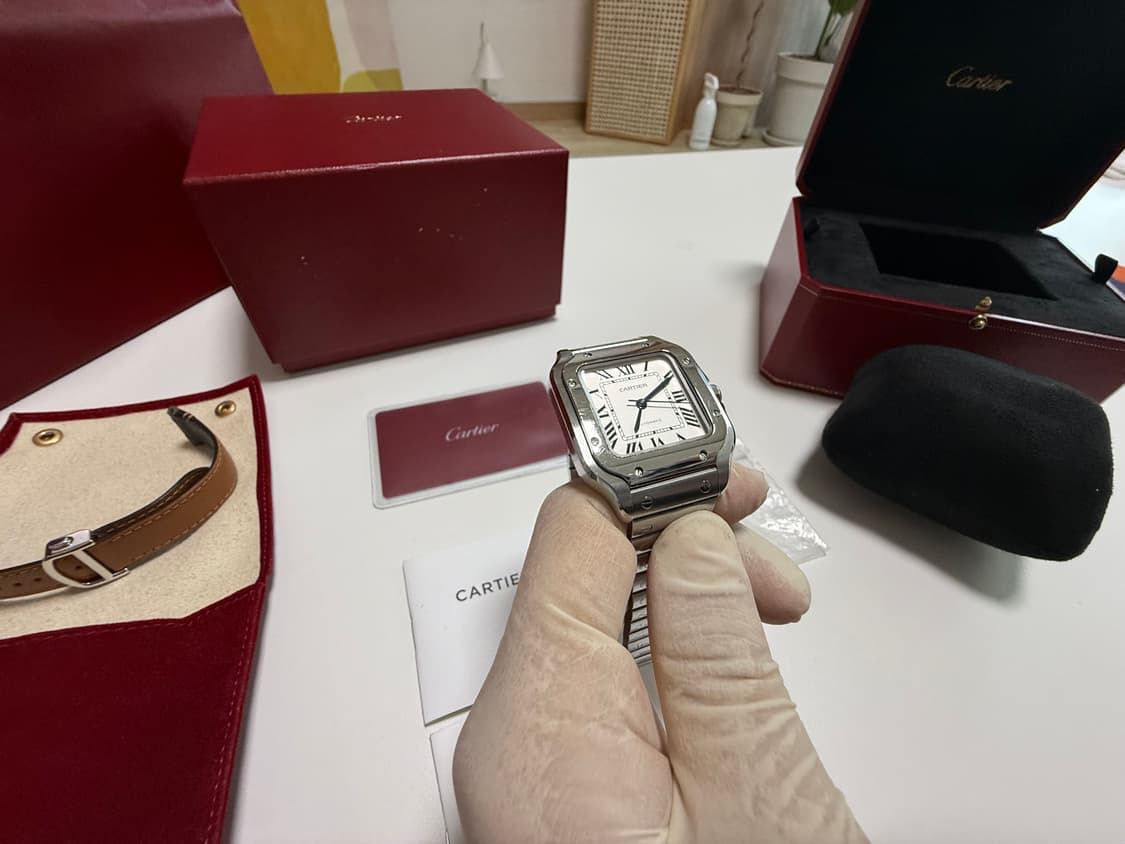 [M] 까르띠에 산토스 미디움 워치 WSSA0029 상품이미지4