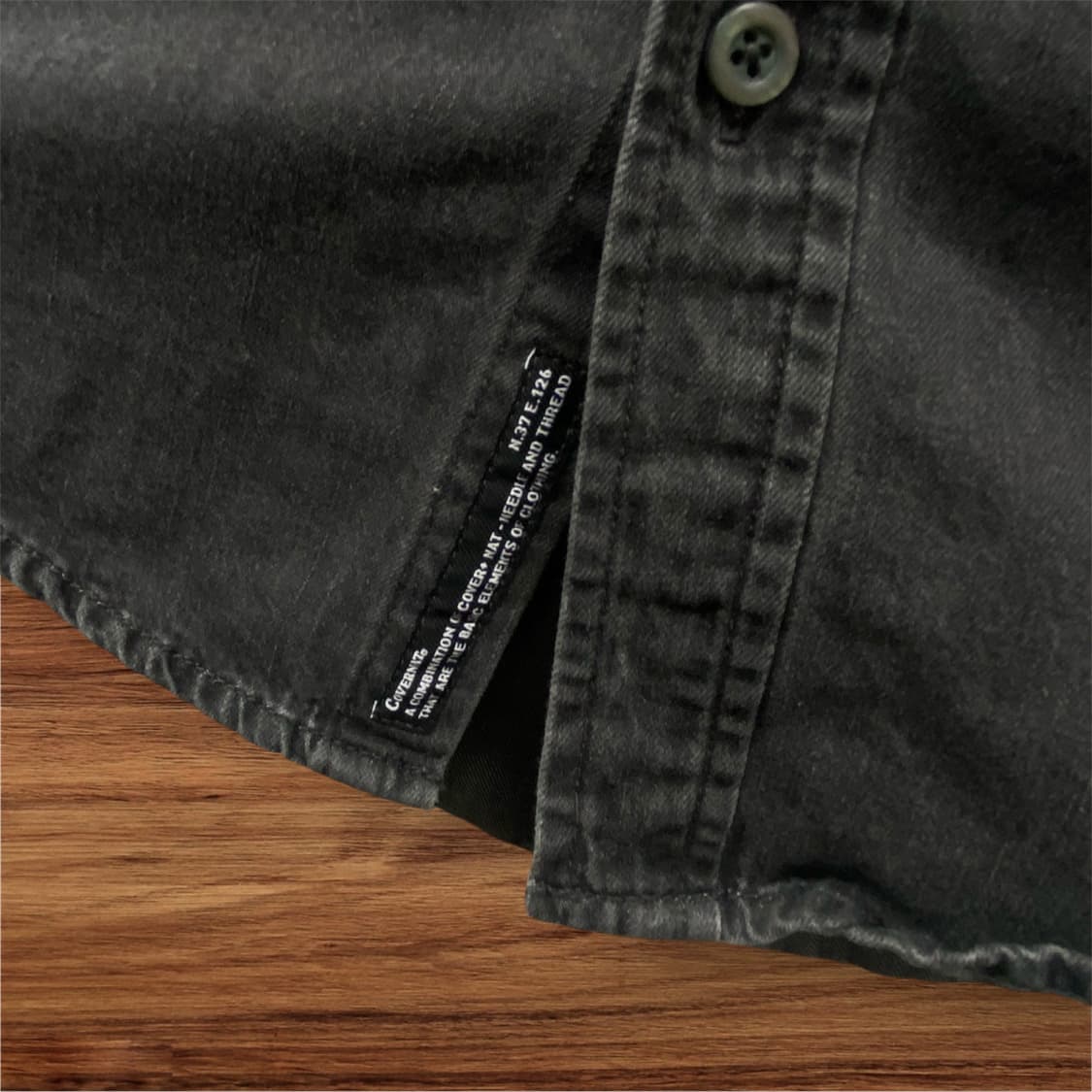 커버낫 블랙 워싱 데님 셔츠 M 상품이미지4