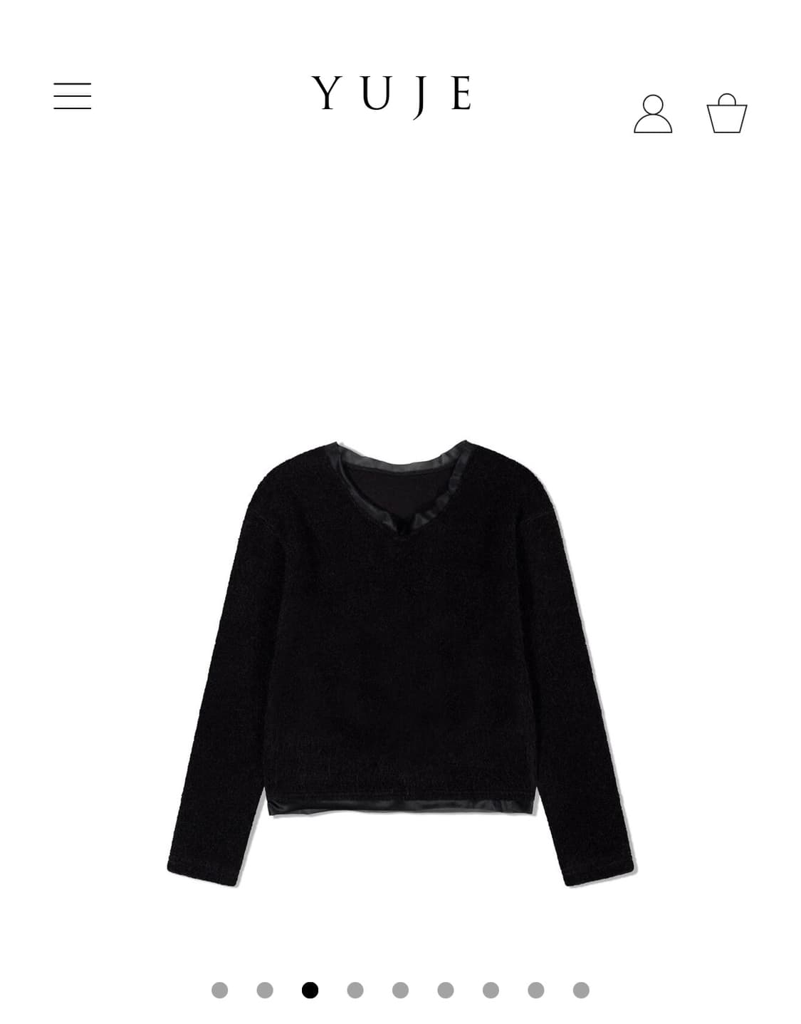 유제 yuje 플러피 실크 니트 블랙 S 상품이미지5