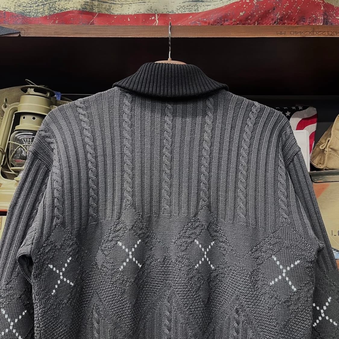 90s dunhill 던힐 이태리 숄카라 꽈배기 패턴 니트 N424 상품이미지4