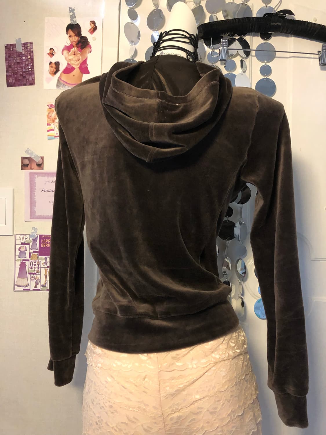  brown velvet cubic hoodie 상품이미지2