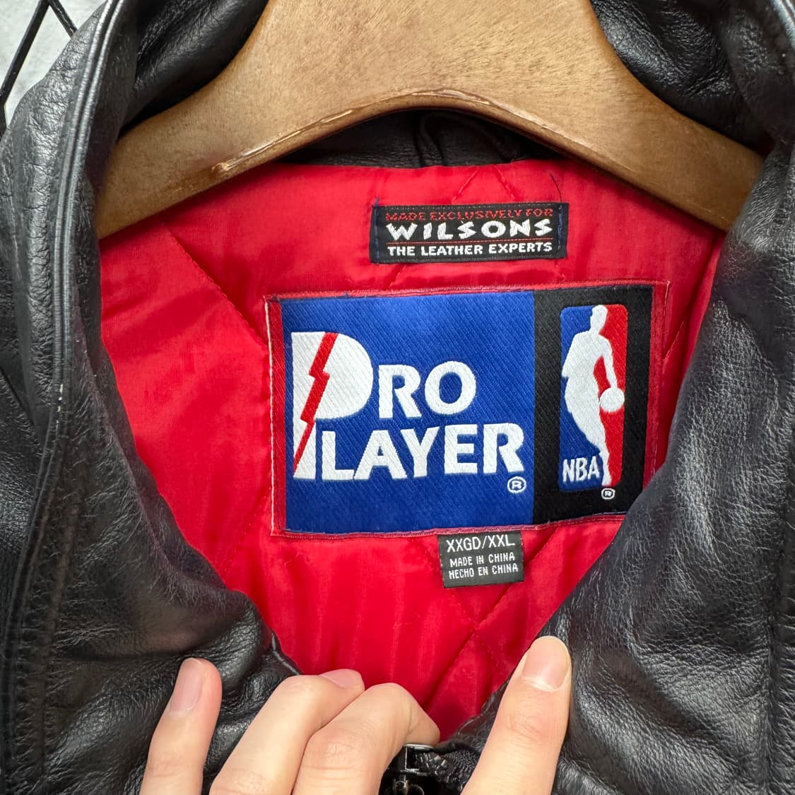 90s PRO PLAYER X 시카고불스 레더자켓 후면 로고 포인트 블랙 상품이미지5