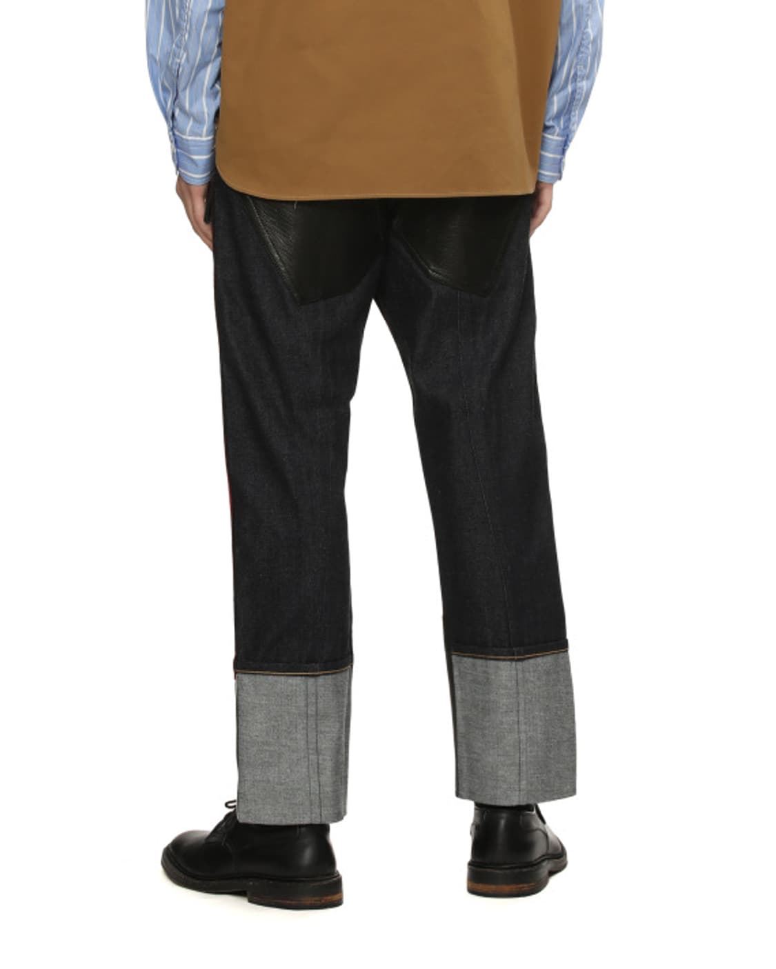 새상품 준야와타나베 레드 패치워크 레더팬츠 M 상품이미지5