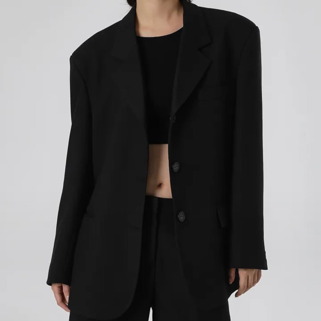 블랙업 도미닉 오버핏 자켓 (블랙) 상품이미지1