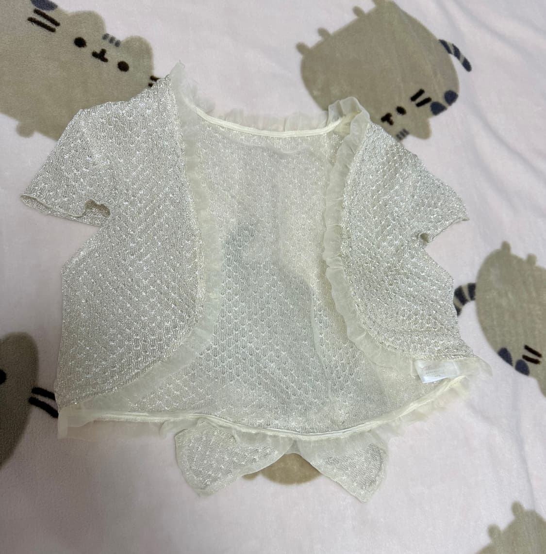 리본 레이스 크롭 볼레로 가디건 상품이미지1