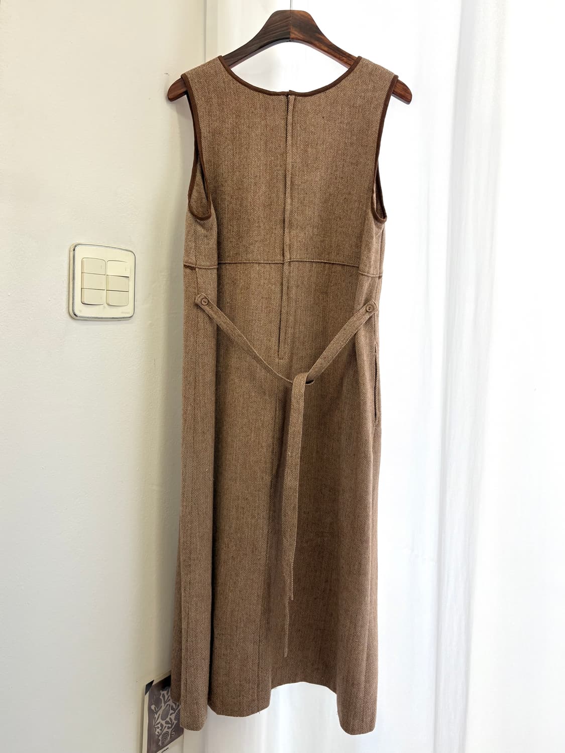 브라운 헤링본 보카시 클래식 원피스  JPN 상품이미지3