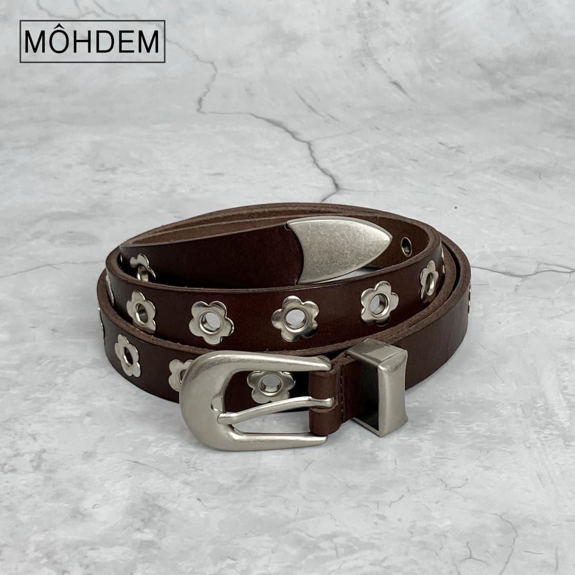 [Unisex] 플라워 아일렛 이태리소가죽 벨트 상품이미지9