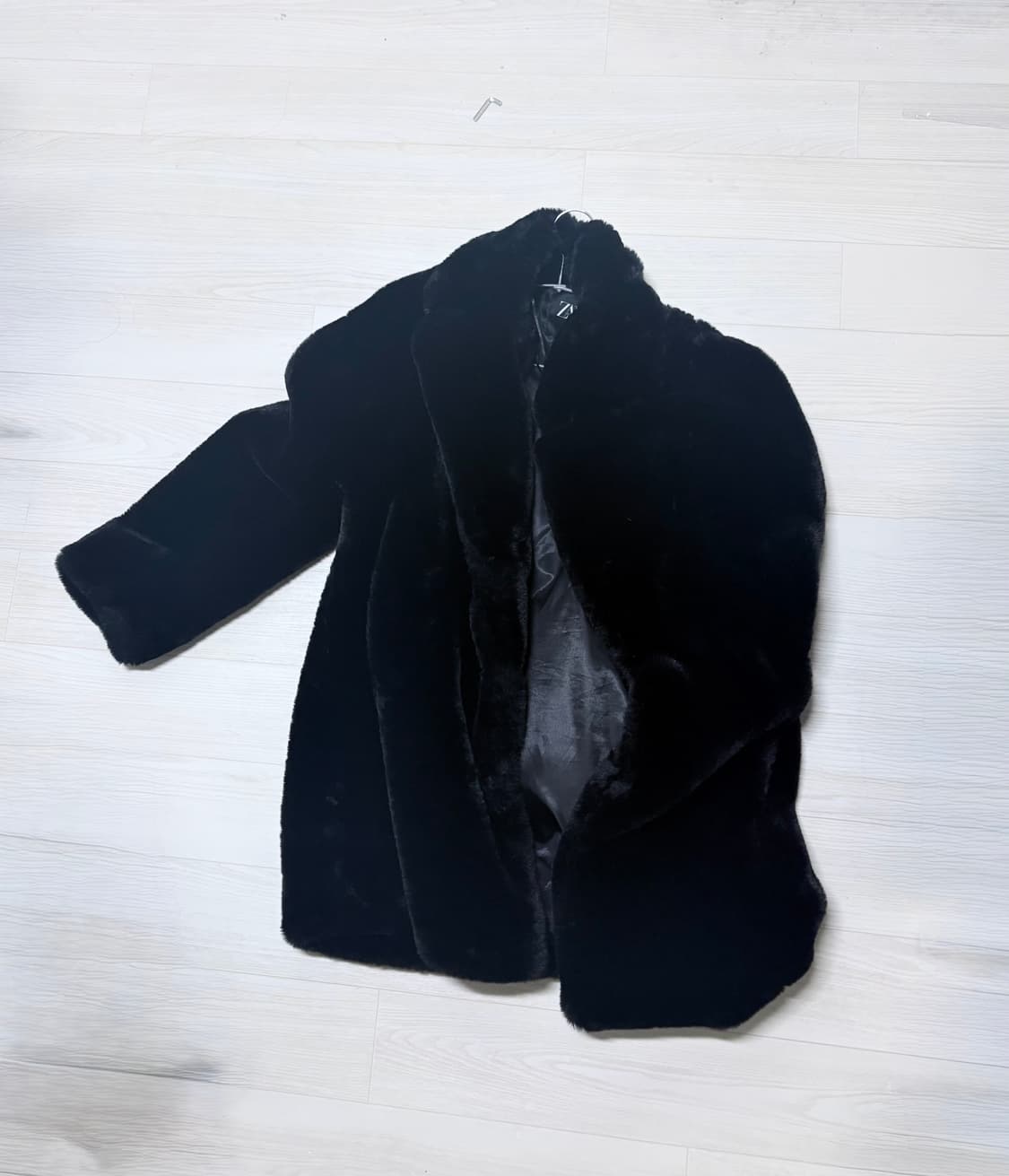 자라 퍼코트 퍼 자켓  블랙 M 상품이미지3