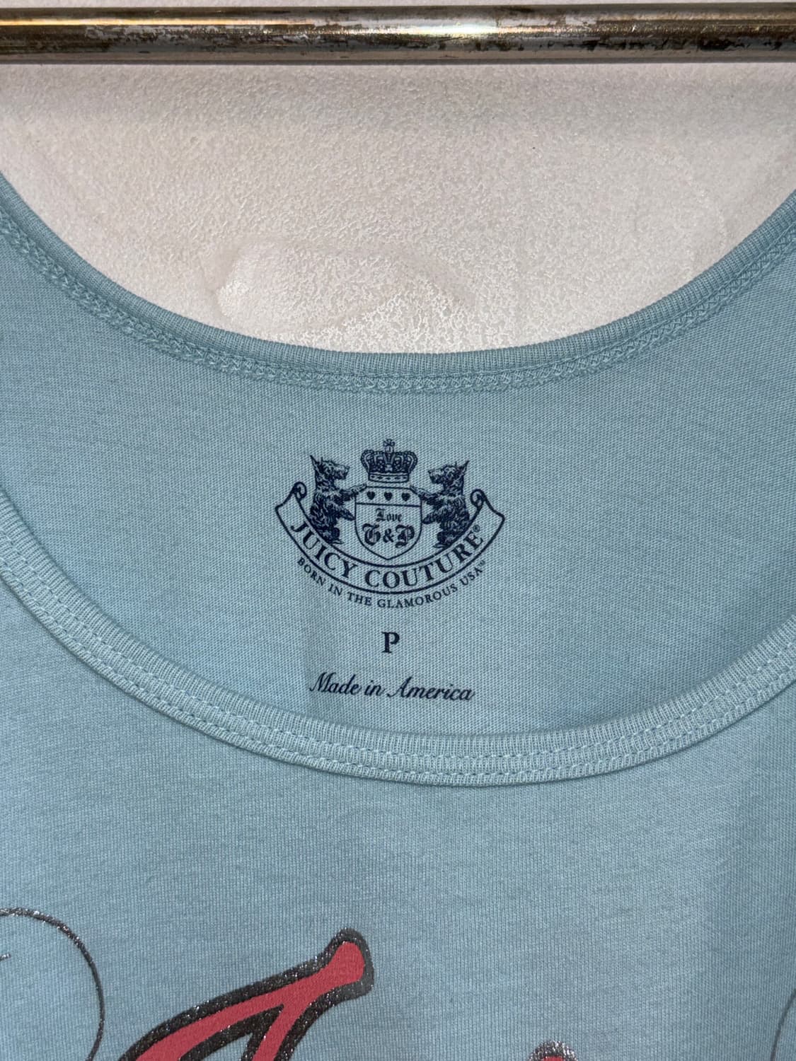 Juicy Couture pink blue lettering 슬리브리스 상품이미지8