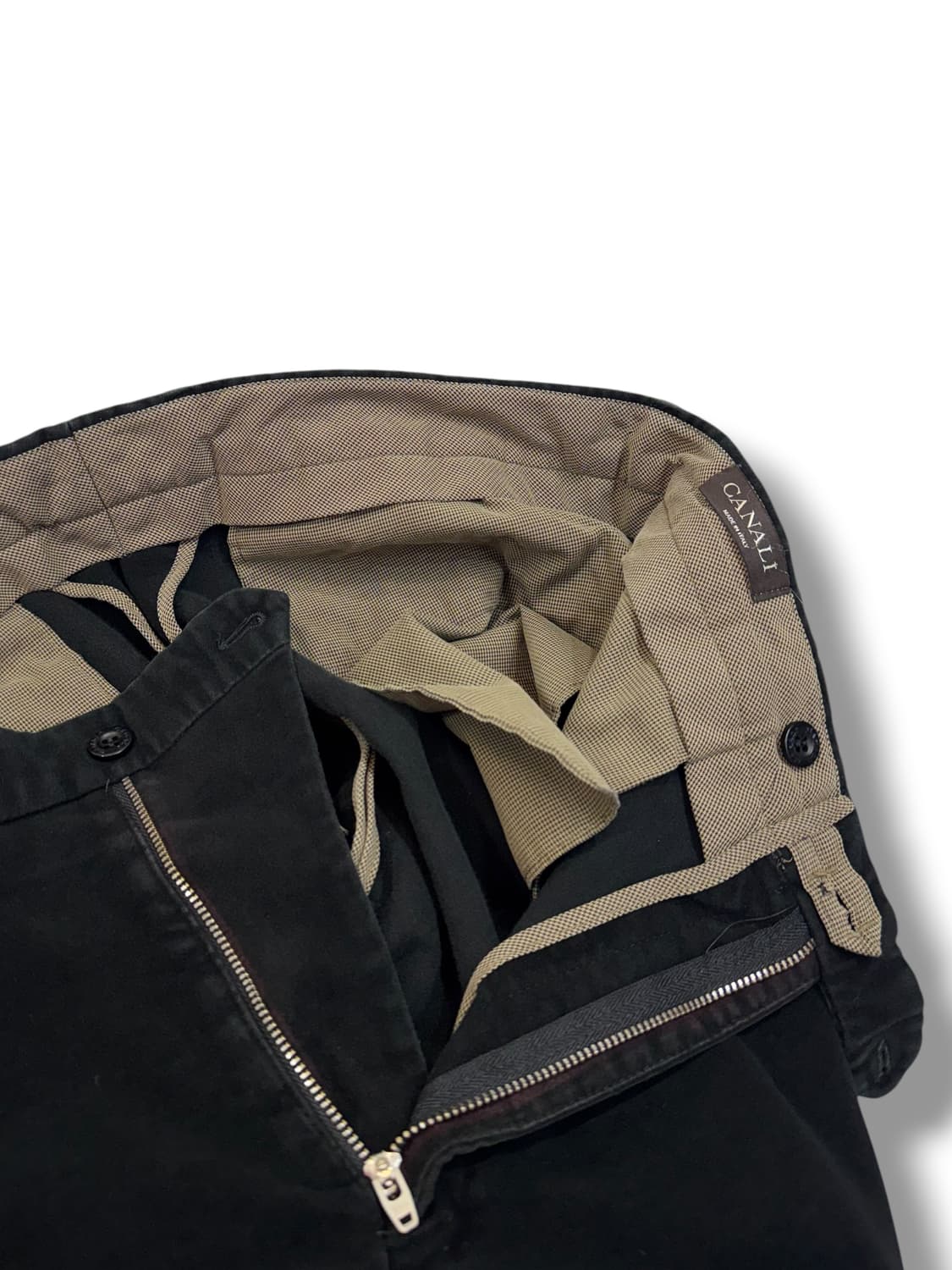 까날리 클래식 블랙 코튼 팬츠 made in ITALY (32)  상품이미지3
