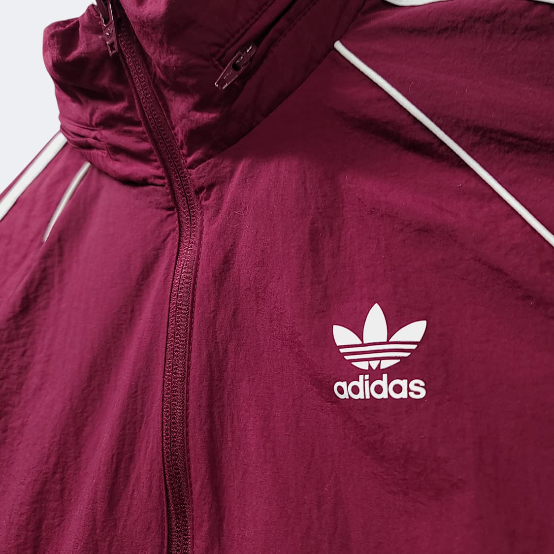 [L] 아디다스 버건디 후드 슈퍼스타 윈드브레이커 상품이미지3