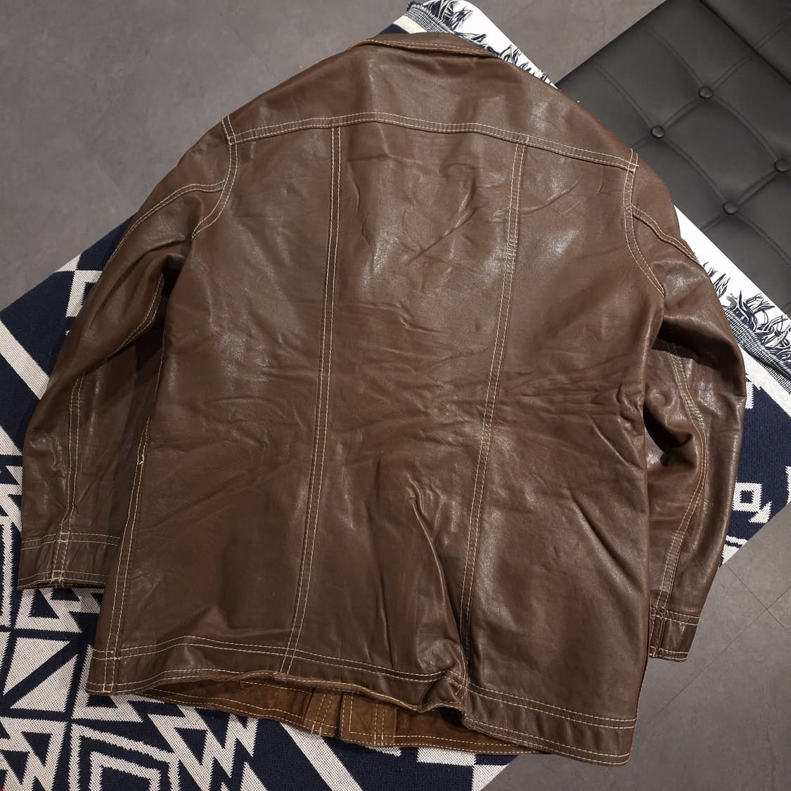 MONTGOMERY WARD 몽고메리 워드 80s 브라운 소가죽 카우레더 상품이미지8