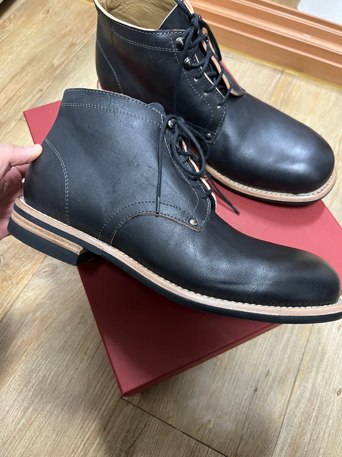 택포45) 그라더스grds 부츠 02 레더 티코어 블랙 255 홀스벗 상품이미지4