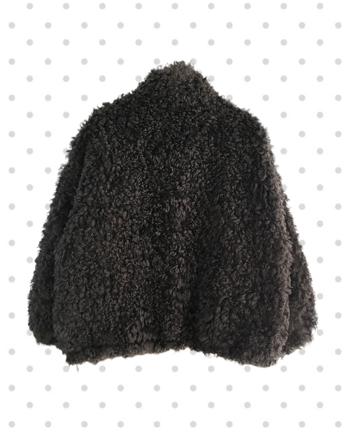 vintage curly fur zip-up jacket charcoal 상품이미지6