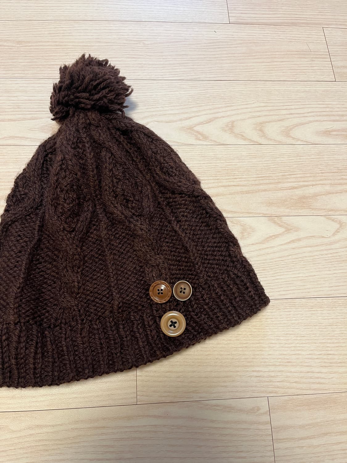 초코 단추 니트 비니  상품이미지2