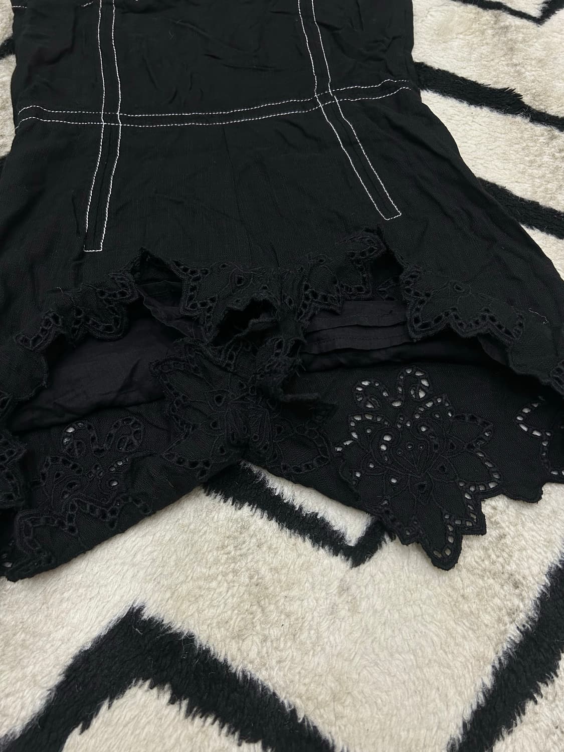 [한국S]ZARA 스티치 쇼트 점프슈트/블랙 상품이미지5