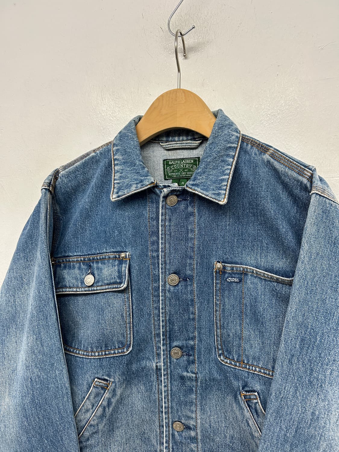 90s USA 폴로 랄프러렌 컨트리 성조기 데님 자켓 상품이미지5