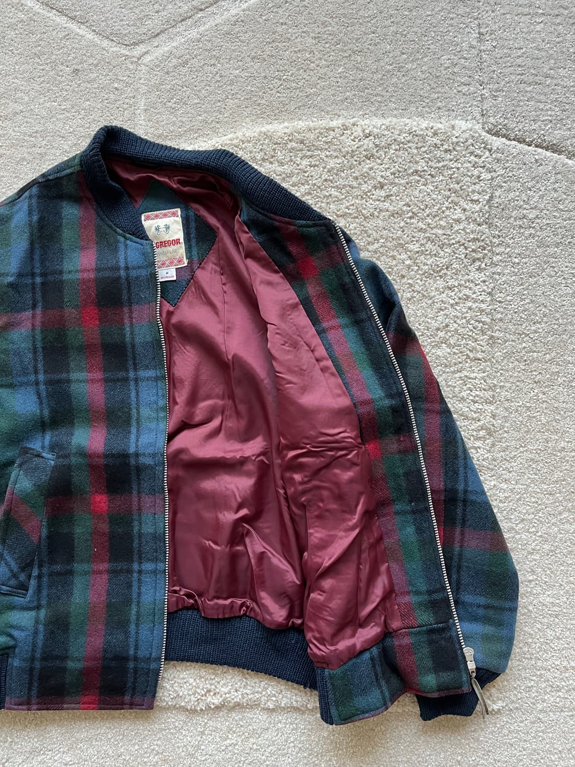 90s 맥그리거 타탄 체크 울 봄버 자켓 (95-100) 상품이미지7