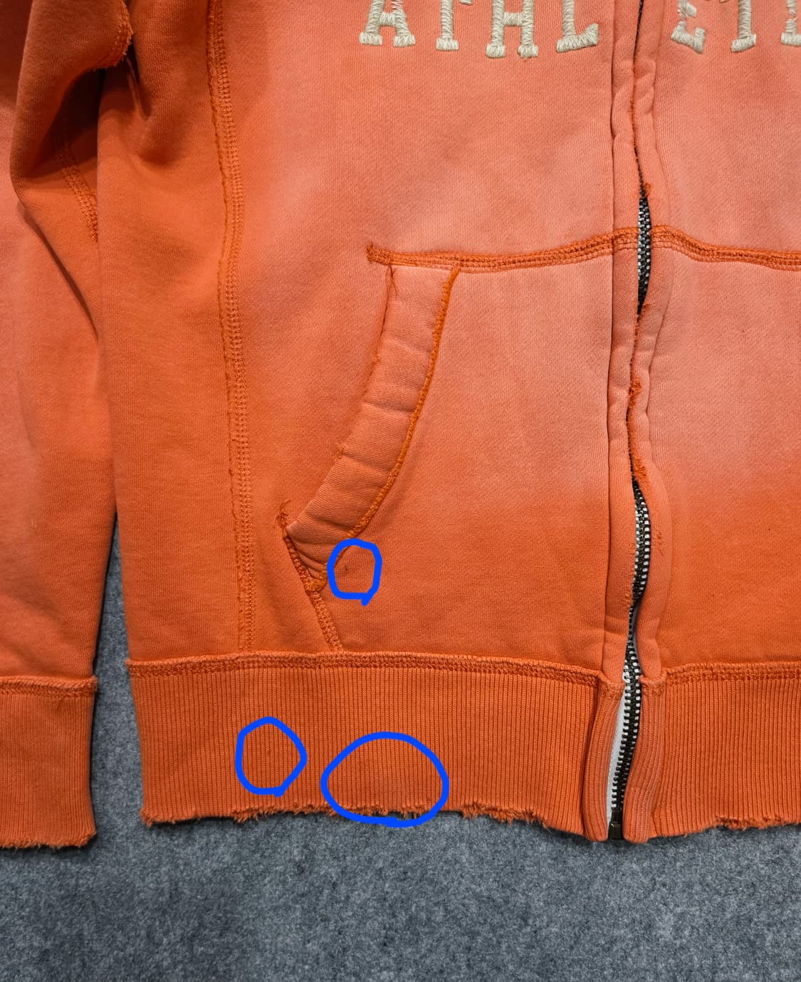 아베크롬비 페이드 데미지 Y2K 빈티지 후드집업 M 상품이미지5