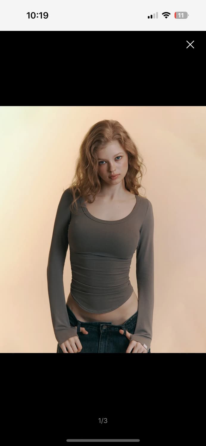 플리즈노팔로우 플노팔 모모탑 빈티지 차콜, 화이트 상품이미지1