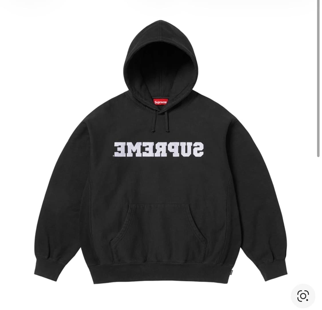 슈프림 리버스 후드 스웨트셔츠 블랙 XL 상품이미지1