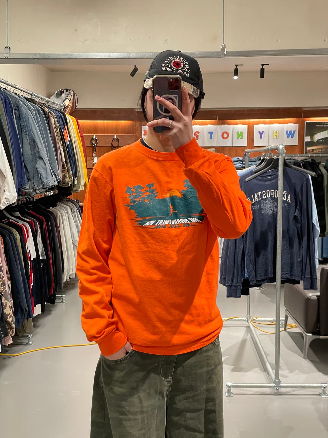 빈티지 롱슬리브 티셔츠(오렌지)   상품이미지2