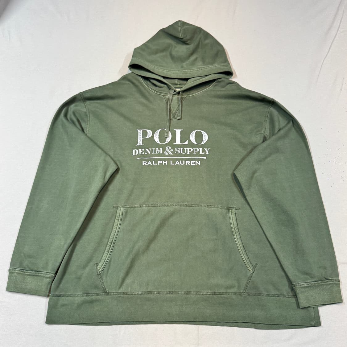 4XL) 폴로 데님앤서플라이 후드티 올리브 빅사이즈 상품이미지1