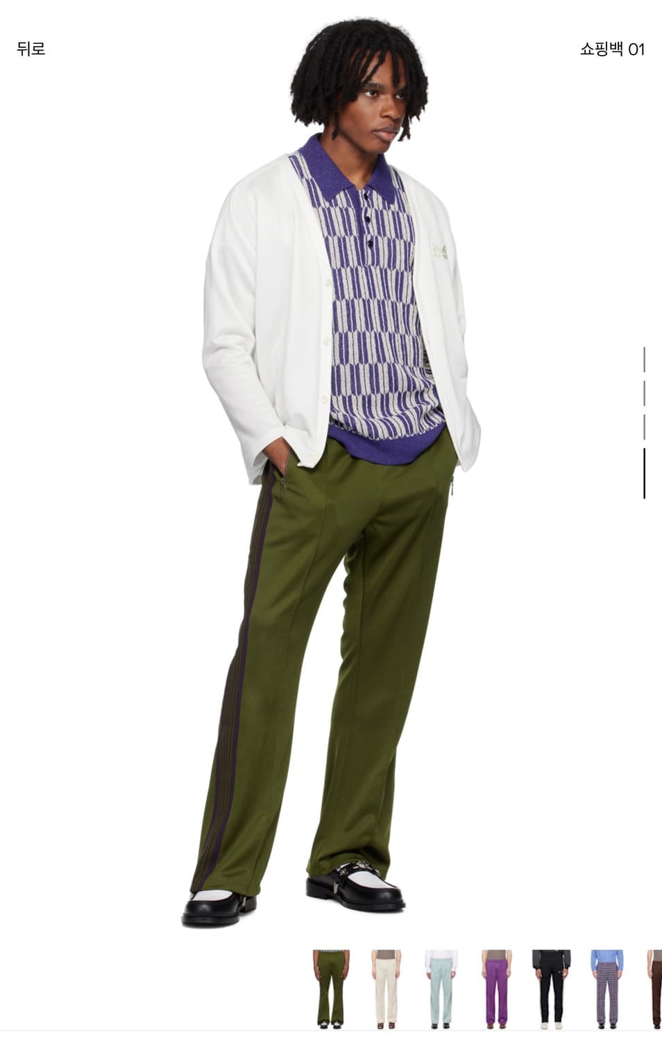 니들스 카키 부츠컷 트랙팬츠 상품이미지2