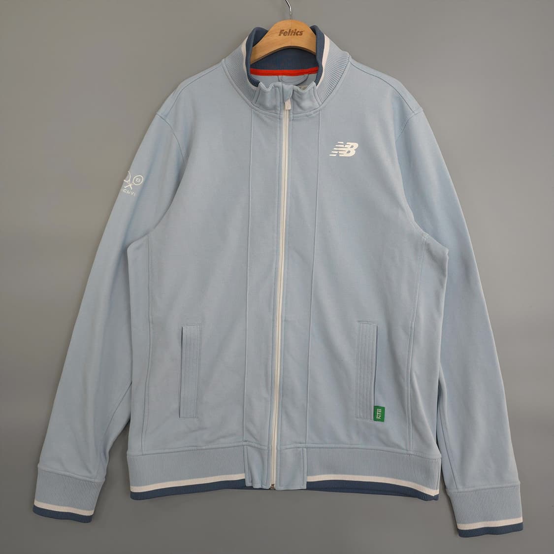 뉴발란스 New Balance 로고 라인 배색 트랙자켓 라이트블루 XL 상품이미지1