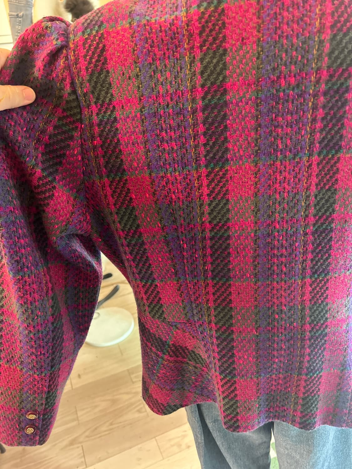 빈티지 퍼플체크트위드자켓 상품이미지6