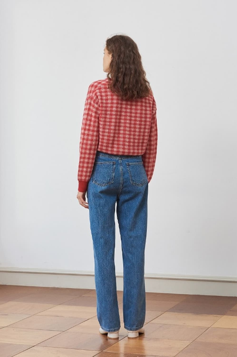 유라고 체크 가디건 상품이미지3