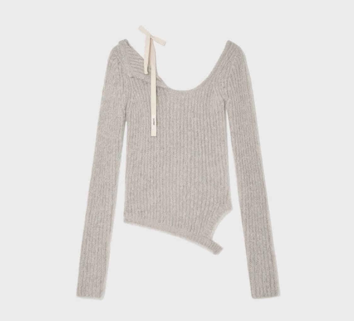 텍O) 글로니 아이사 니트 탑 포그 그레이 M 상품이미지1