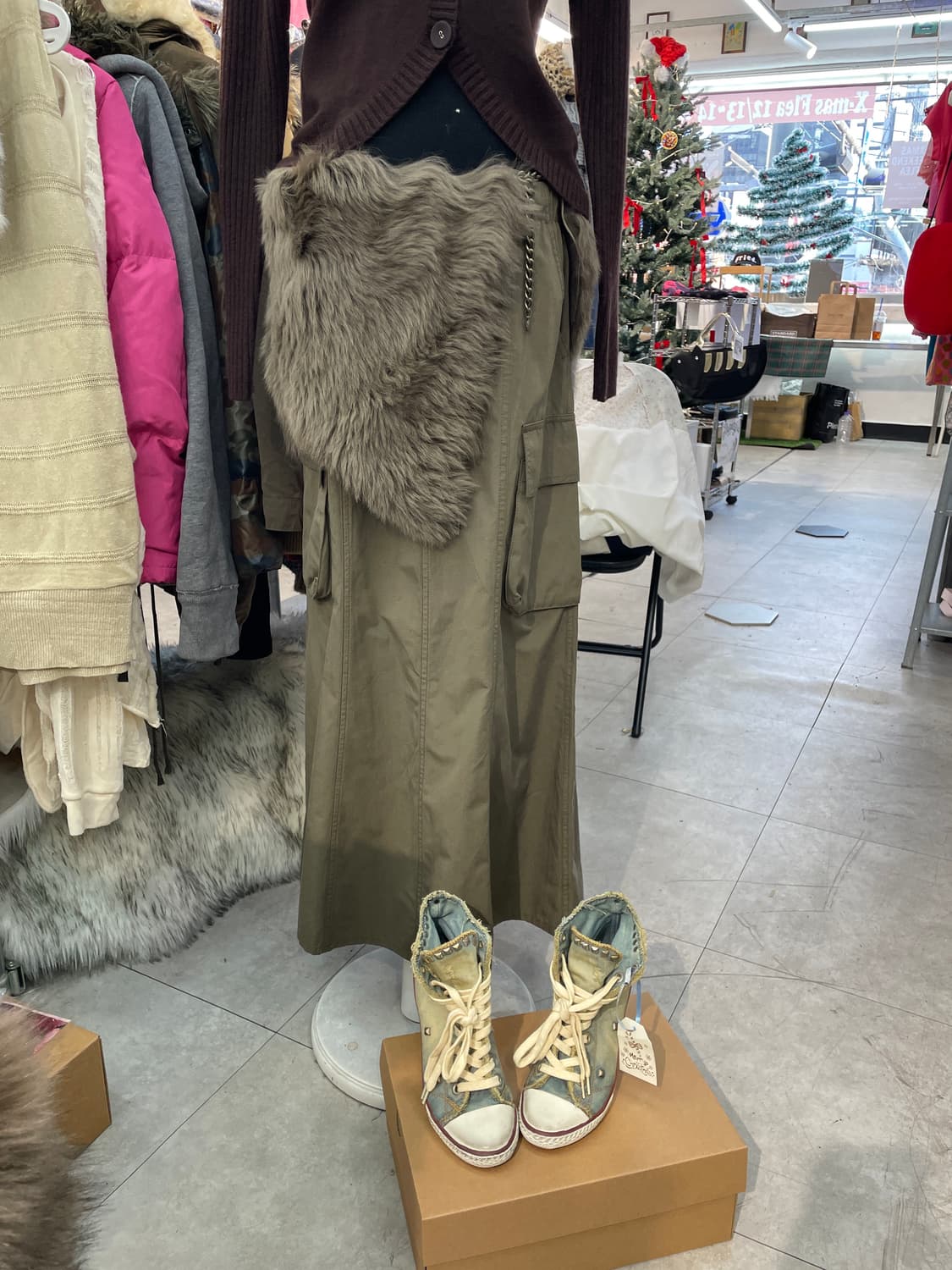 빈티지 GOA 무드 카고 스커트 상품이미지2