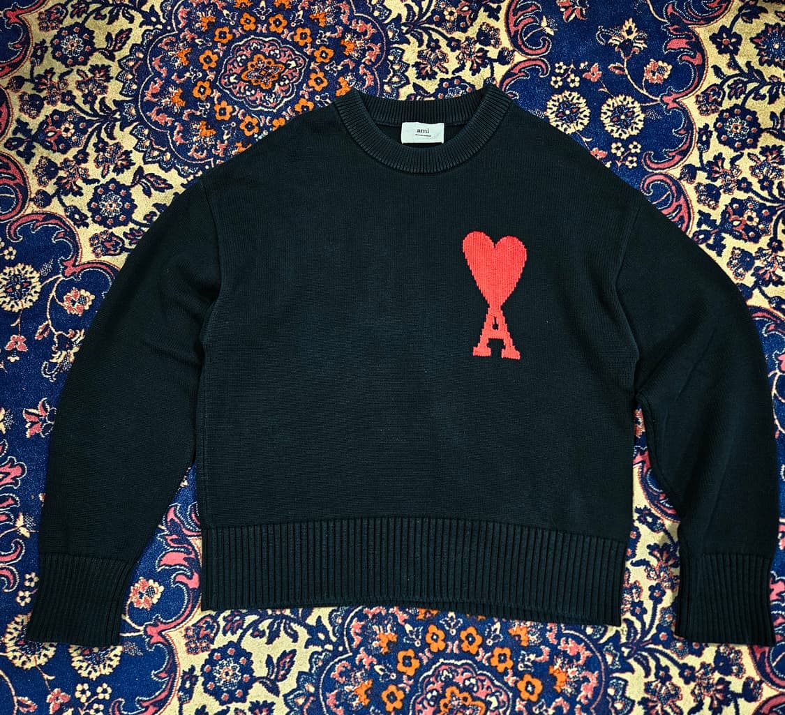 아미(AMI) 22ss 빅 하트 로고 루즈핏 스웨터 L size 상품이미지1